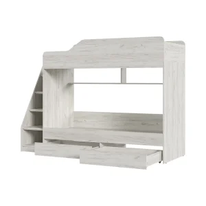 Двухъярусна кровать Гранд с ящиками дуб крафт белый фото