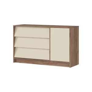 РЕЙН КМ 01 Комод 1200 (1200х720х400) Фасад КАШЕМИР/Корпус ДУБ КРАФТ ТАБАЧНЫЙ