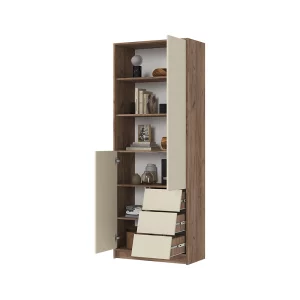 купить рейн стл 01 стеллаж (800х2100х400) фасад кашемир/корпус дуб крафт табачный в Красноярске