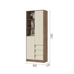 РЕЙН СТЛ 01 Стеллаж (800х2100х400) Фасад КАШЕМИР/Корпус ДУБ КРАФТ ТАБАЧНЫЙ Красноярск
