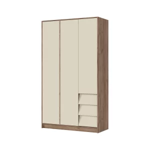 РЕЙН ШК 02 Шкаф 3-х створчатый (1200х2100х500) Фасад КАШЕМИР/Корпус ДУБ КРАФТ ТАБАЧНЫЙ