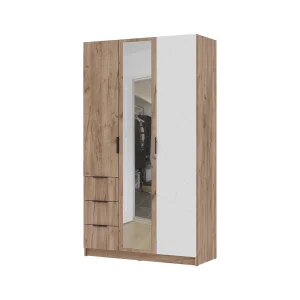 купить орегон шк 03 шкаф 3х-створчатый (1200х2100х500) фасад мдф асфальт супермат,дуб крафт табачный/корпус дуб крафт табачный в Красноярске